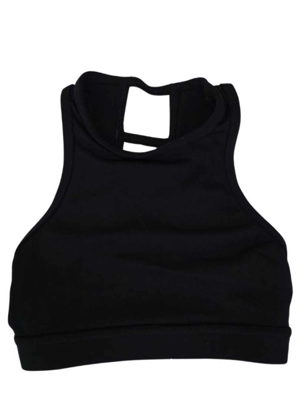 Black High-Neck Crop Dance Bralette